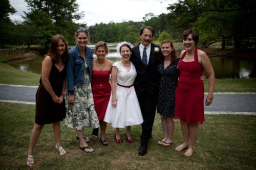 From L to R:  Chelsey Boggs ('09), Leland Bridges ('07), Josie Fingerhut Shaheen ('05), Me ('06), Dr. Jeff Poelvoorde, Daniela Burrows Cuddington ('09), and Molly Smith Kellam ('07).  Together again at my wedding, May 15, 2011, nearly 5 years to the day after I graduated from Convrse.